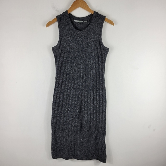 Athleta Rendezvous Ribbed Knit Sleevess Crewneck Midi Sheath Dress - Picture 3 of 11